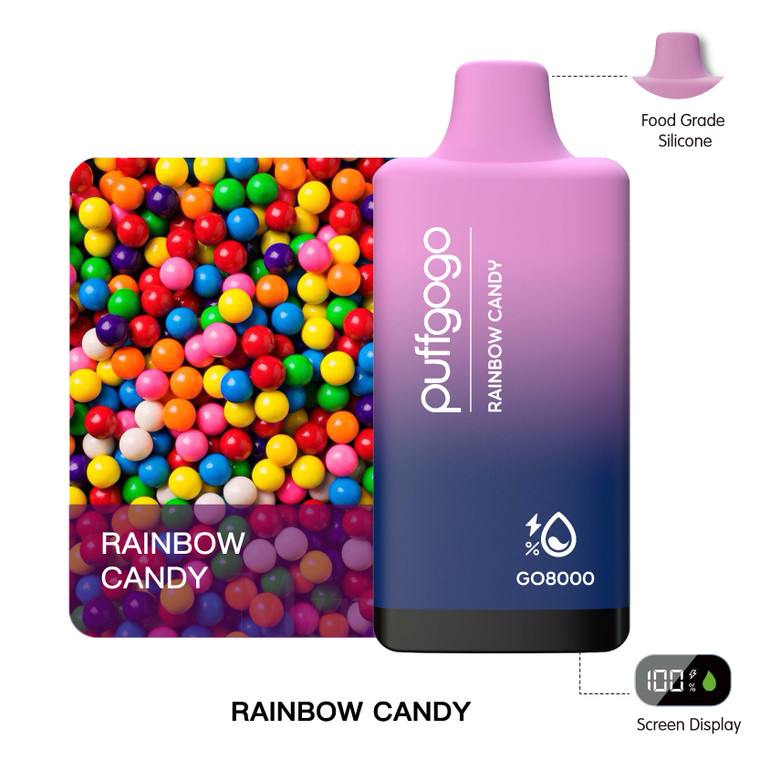 Puffgogo GO8000 Disposable 8000 Puffs - Rainbow Candy