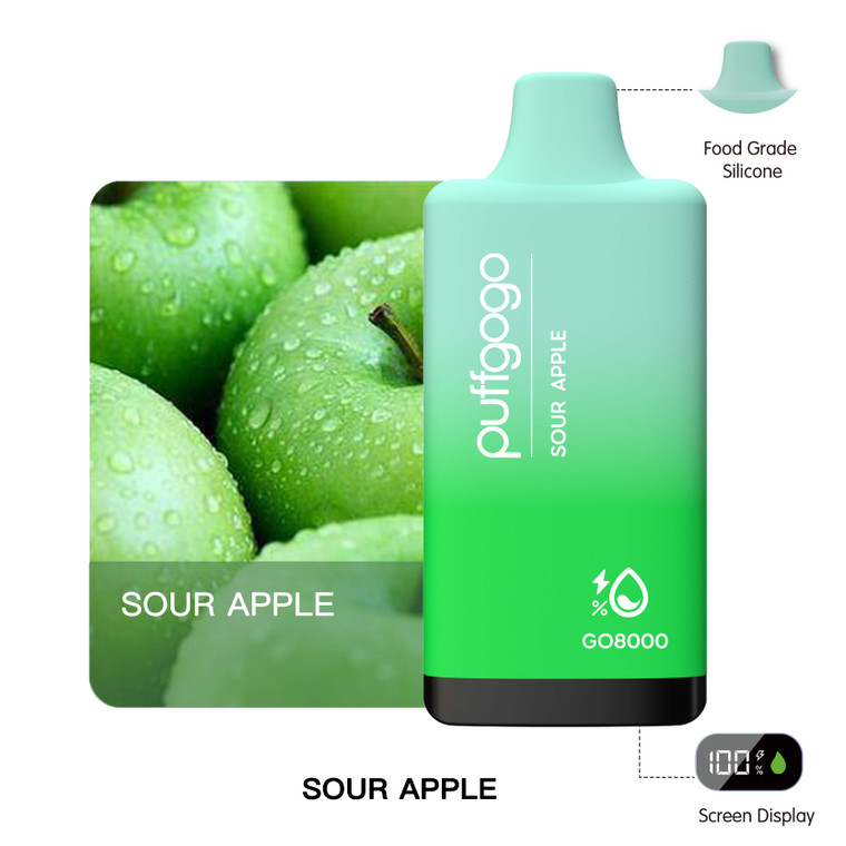 Puffgogo GO8000 Disposable 8000 Puffs - Sour Apple