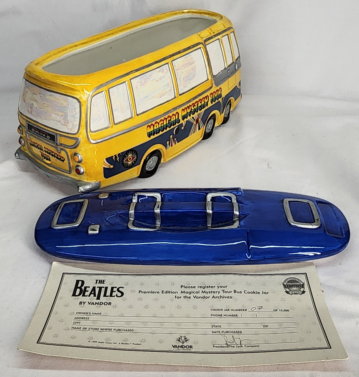 Beatles Magical Mystery Tour Bus Cookie Jar 1999 #7