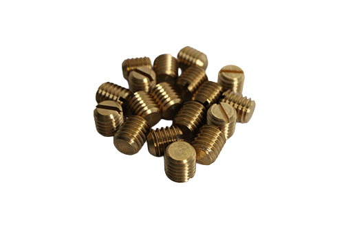 SLOTTED SHEAR SCREW, 0.438"-14 X 0.500", BRASS