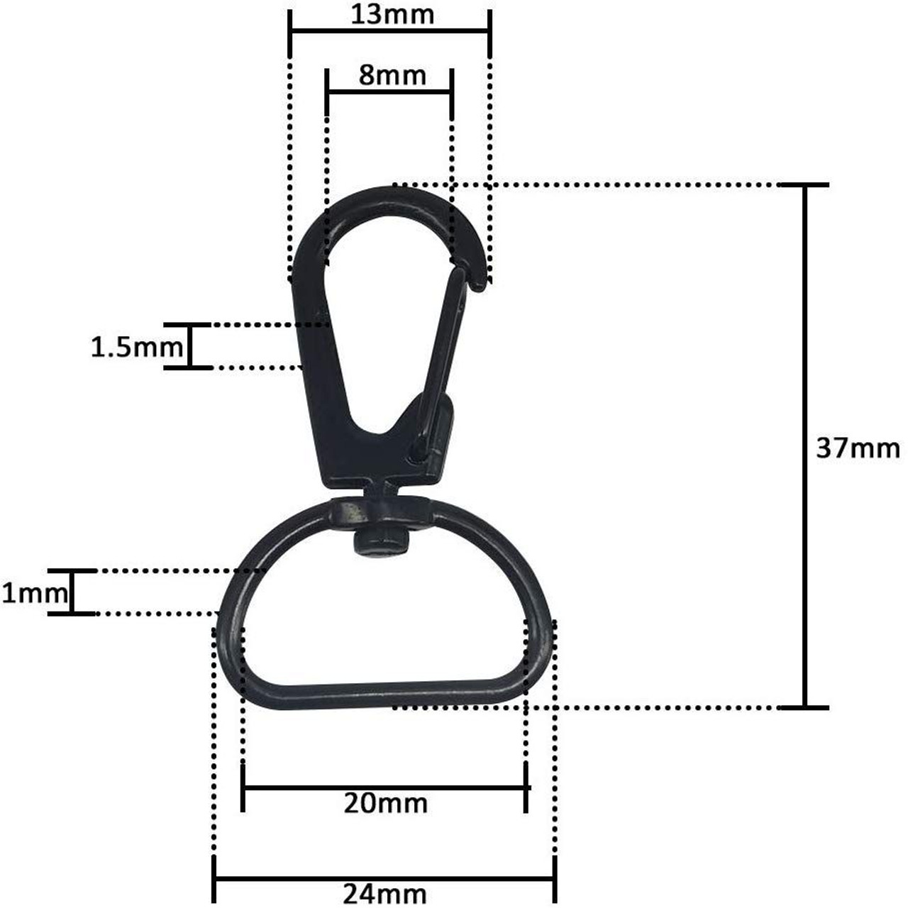 20mm Lobster Clasp Snap Hook with D-Ring - Trimming Shop