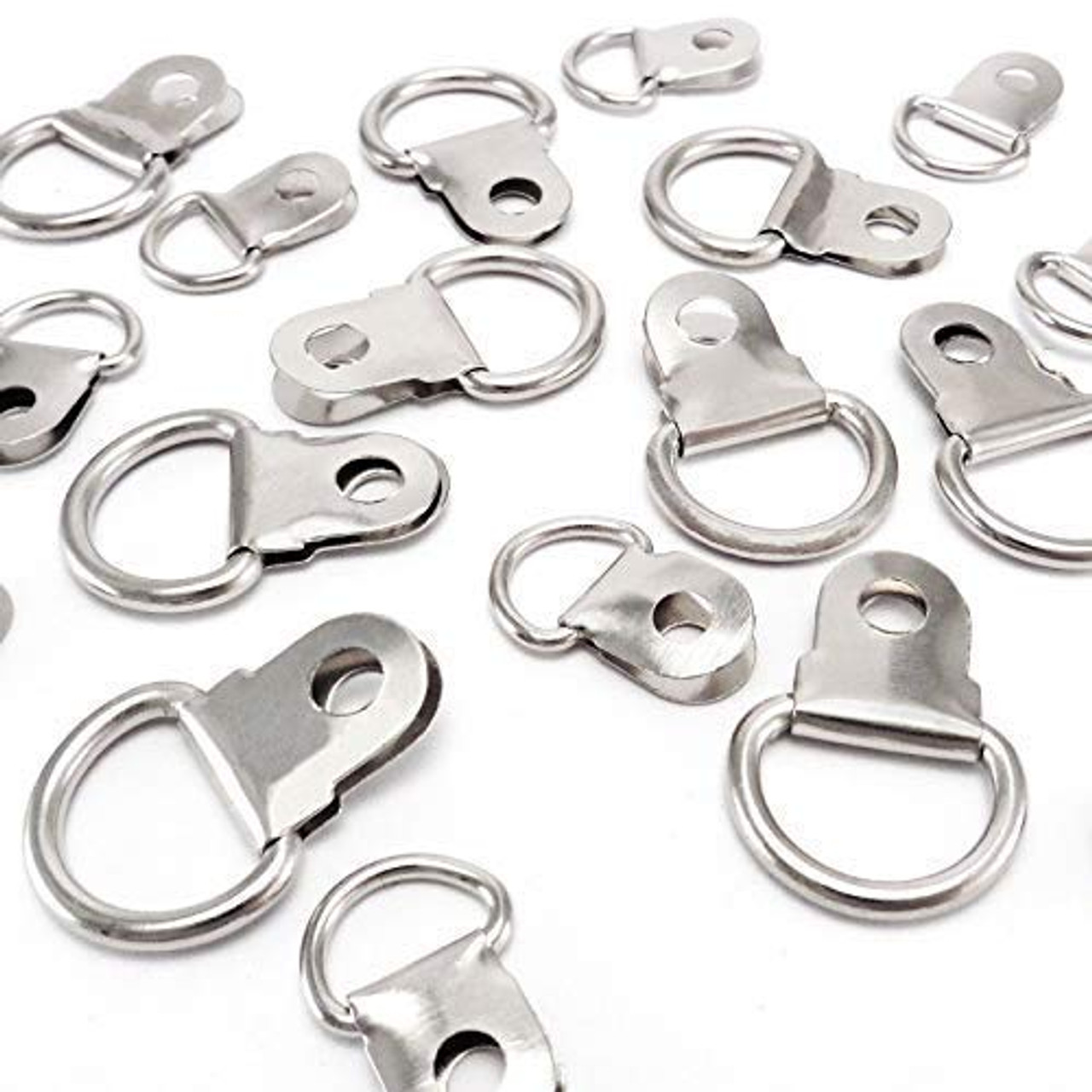 10mm Metal Single Hole D-Ring Hooks - (Pack of 2)