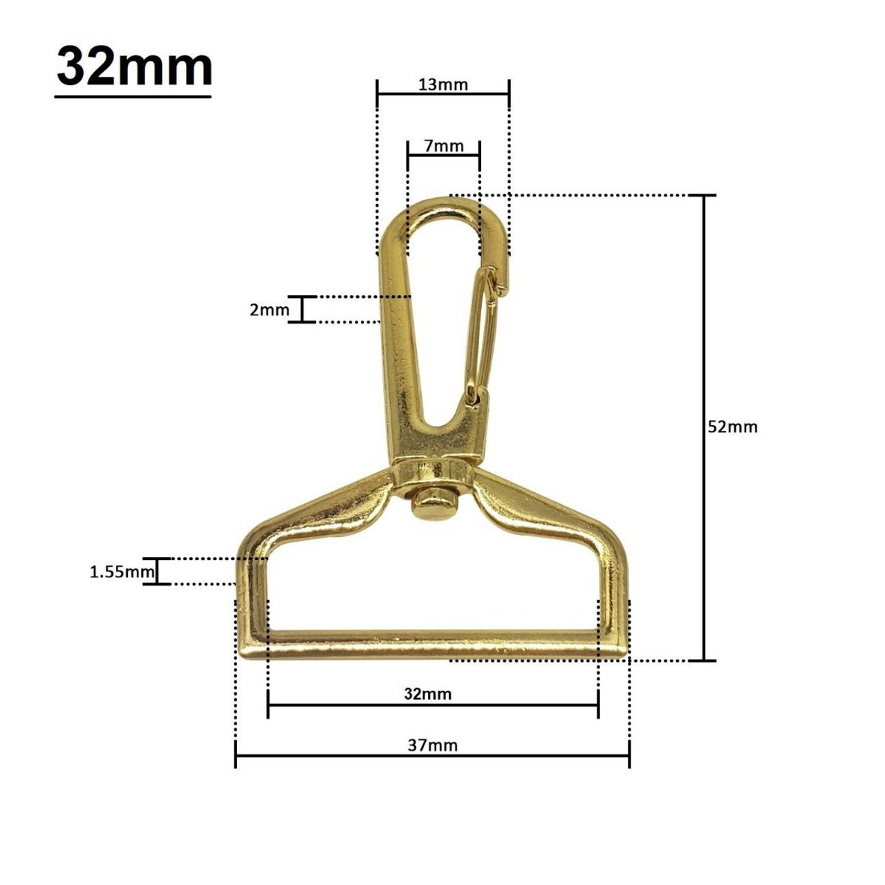 Swivel Lobster Clasp Snap Hook with Square D-Ring - Trimming Shop