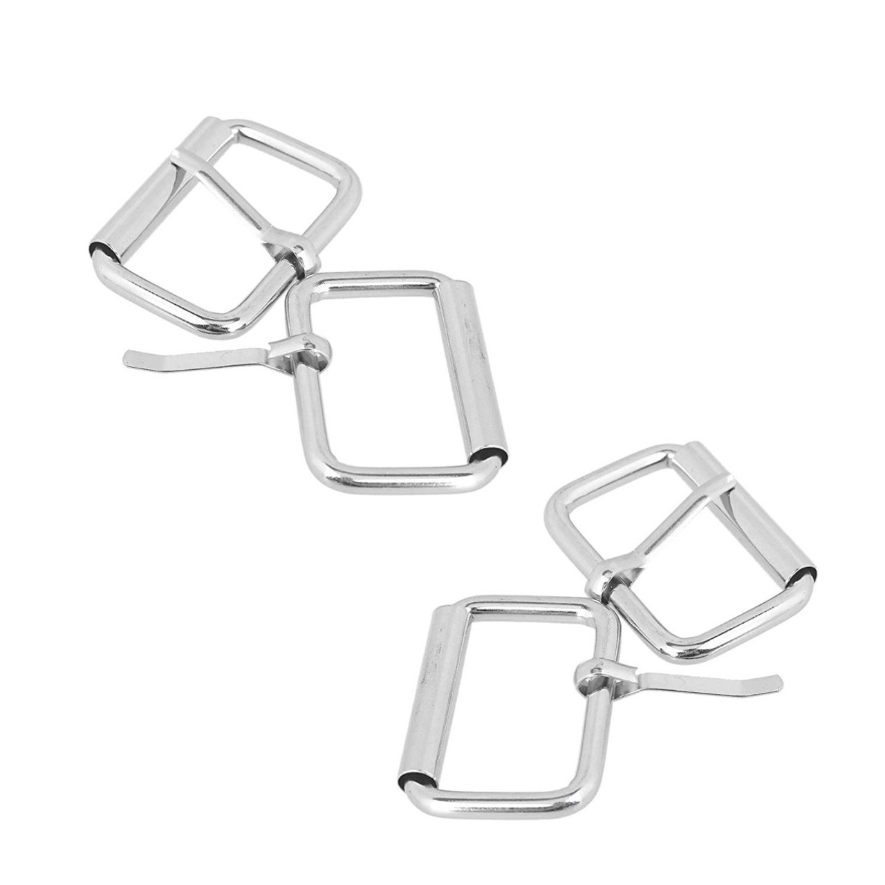 Heavy duty Roller buckle, single prong, chrome plated steel.