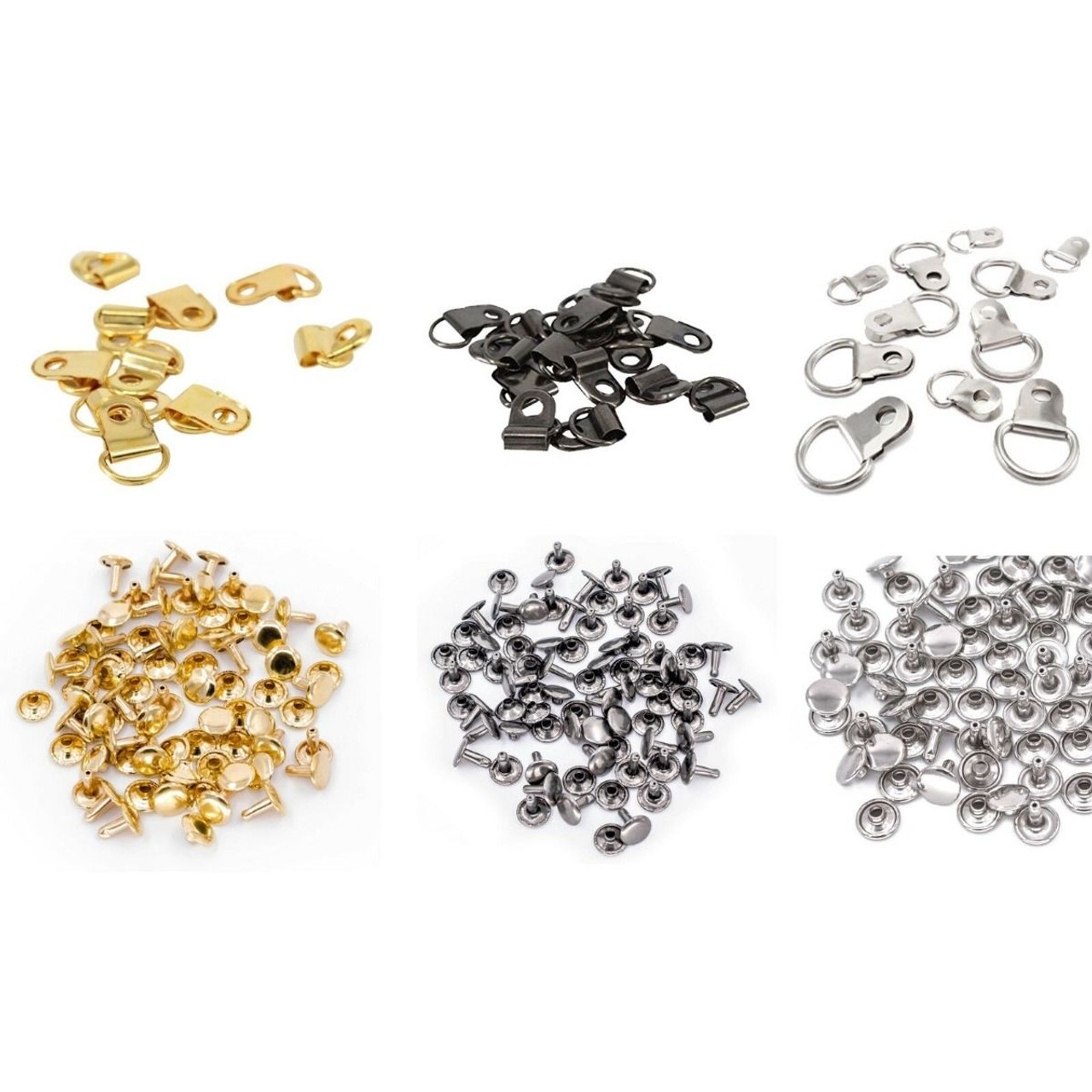 D-Rings with Double Cap Rivets - 100pcs - Trimming Shop