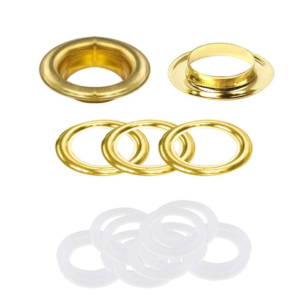 40mm Large Brass Eyelets with Washers - (Pack of 10)