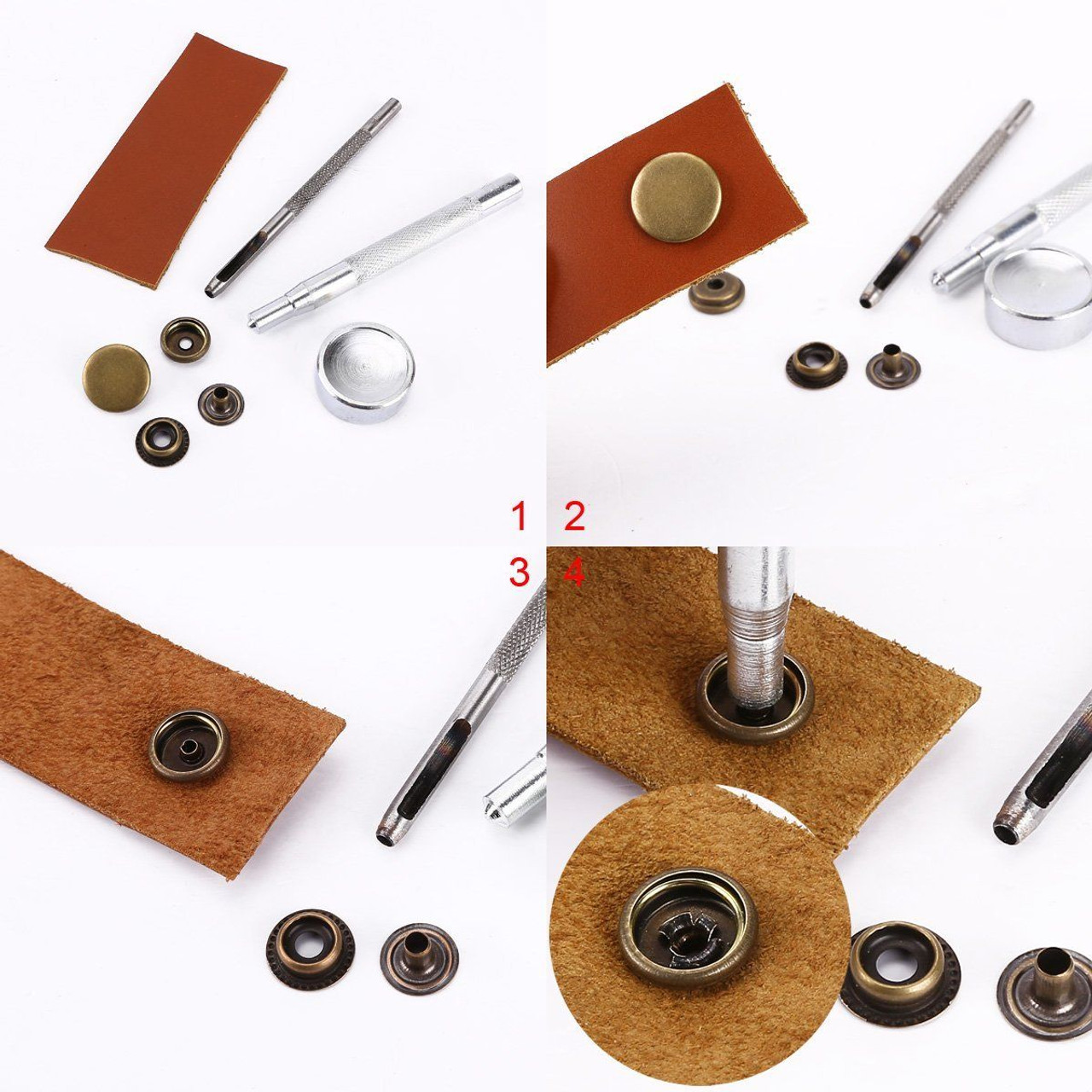 4-Part Press Studs with Hand Fixing Tool