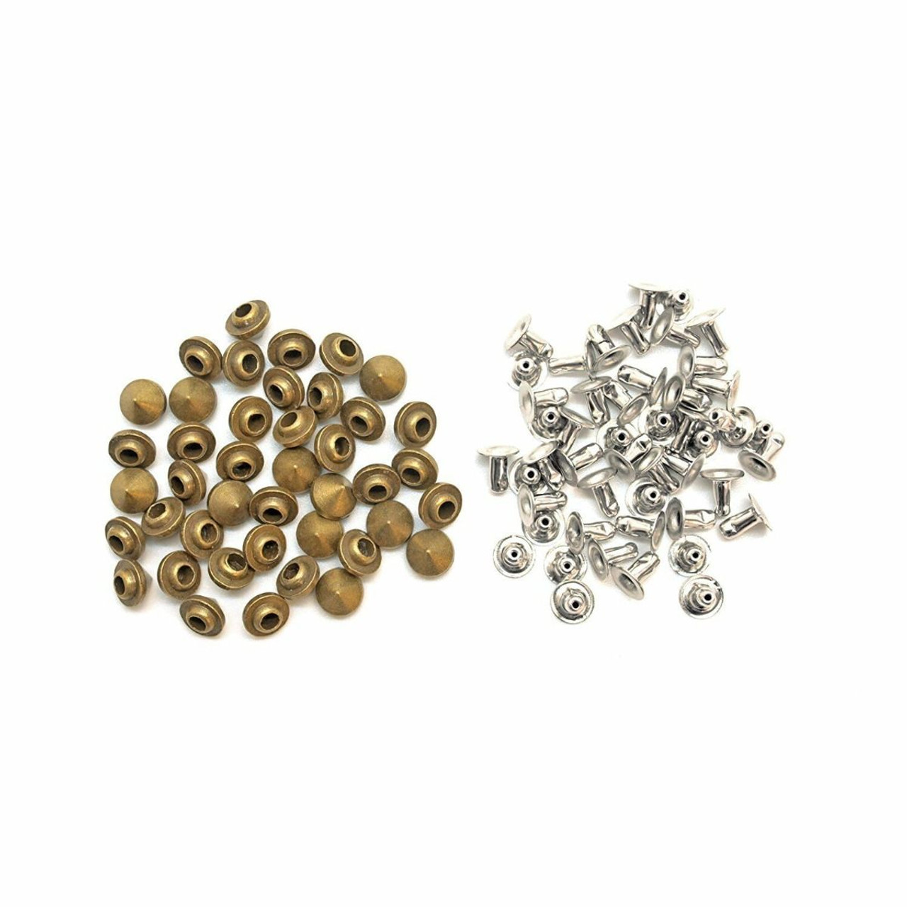 Solid Brass Cone Punk Press Studs with Pins - 100pcs