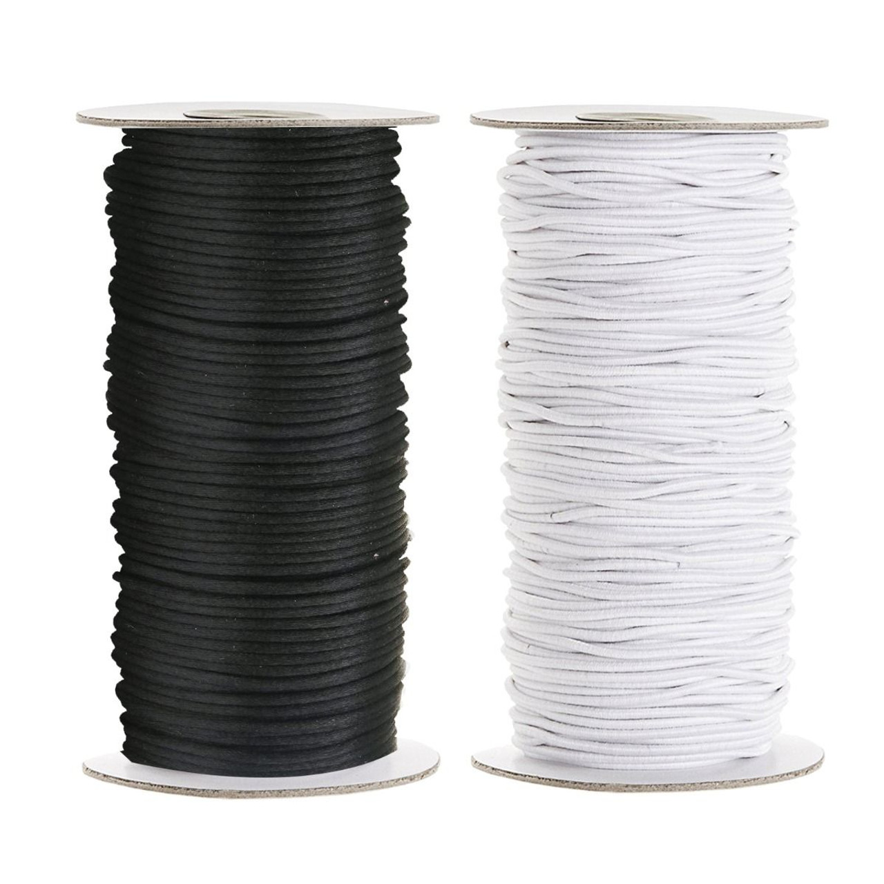 0.6MM Stretch-Tastic Cotton Elastic Cord, Black (100 Meters)