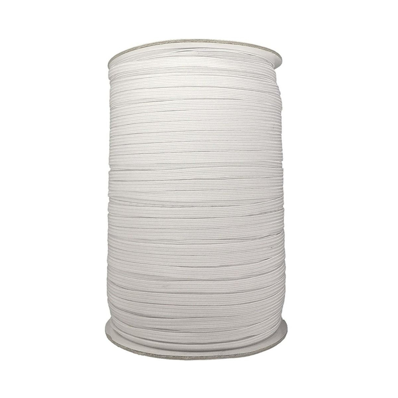 5mm Flat Elastic Cord - White, 3m - Trimming Shop