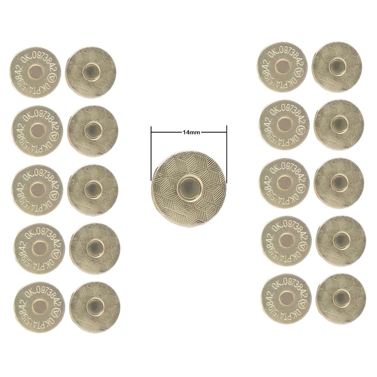dophee 10sets 14/18mm Thin Strong Magnetic Snap Double-Sided Rivets Stud  Closure Clasp Fastener Parts For Wallet Bags Clothes