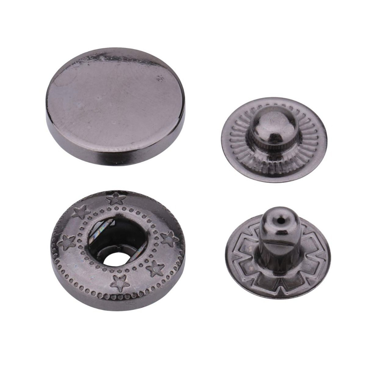 150sets Metal snap buttons 4 part buttons 10/11mm double cap prong snap  buttons fastener press stud buttons FP-010