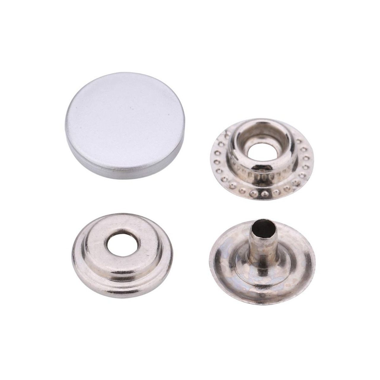 10mm 12.5mm 15mm Silver Snap Buttons Snap Fasteners Press Stud Leather  Craft Closure Fasteners for Purse Bag Clothing 