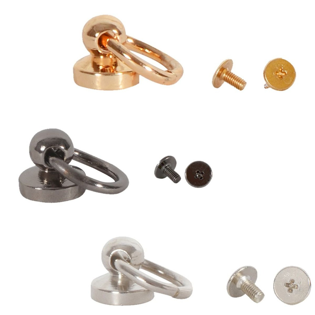 2pcs Brass Ball Studs Rivets O/D Ring