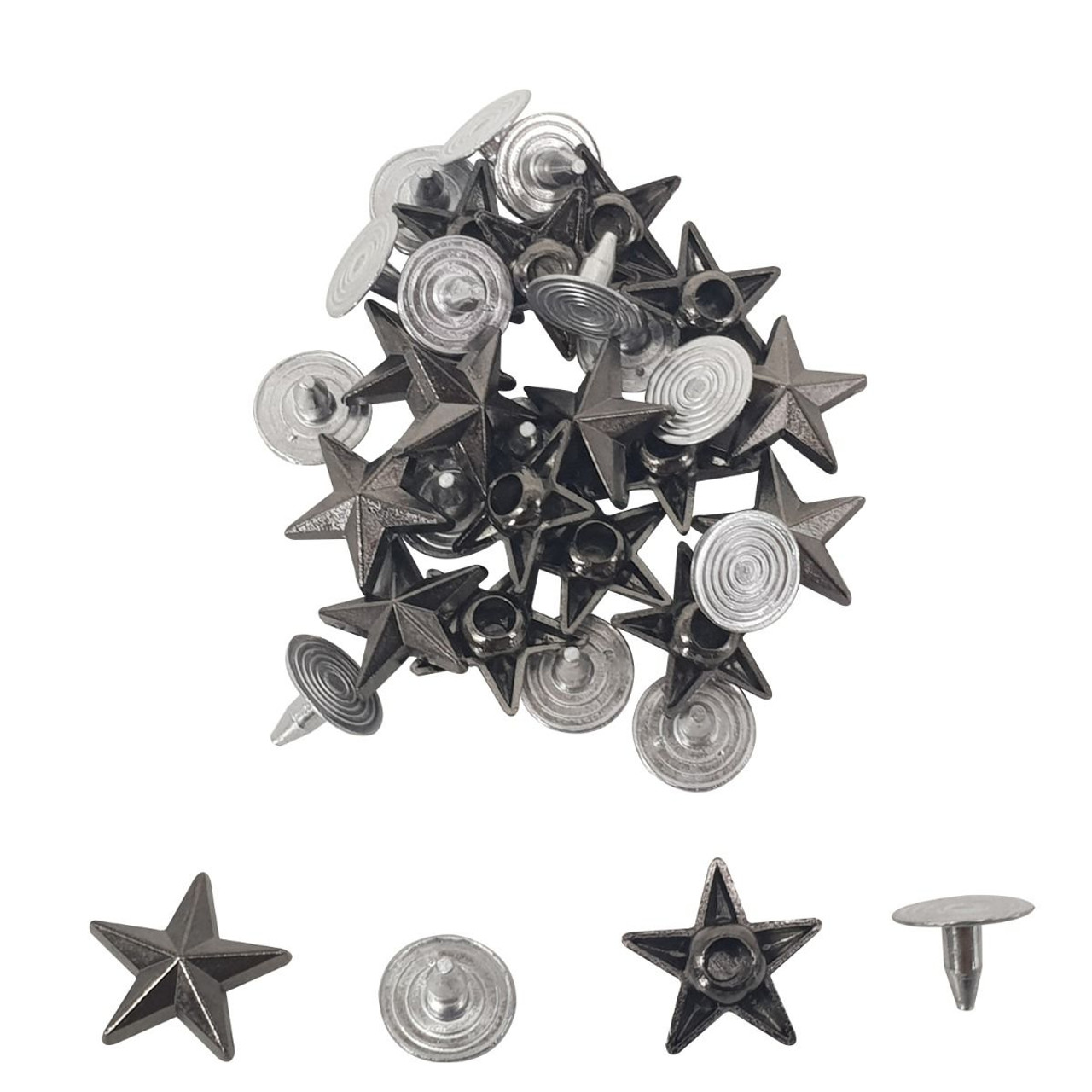 50 Silver Rivet Stud Spikes 8mm Sew on Glue on Acrylic Rivets