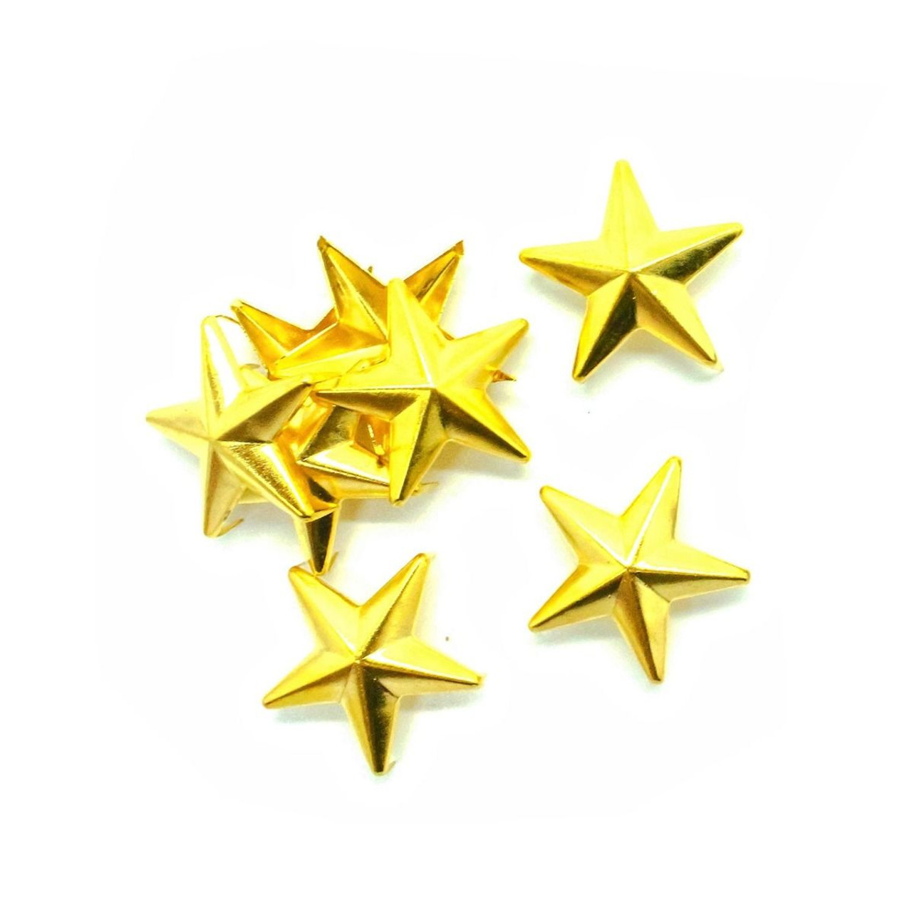 Gold Star Head Punk Spike Studs - (Pack of 25)