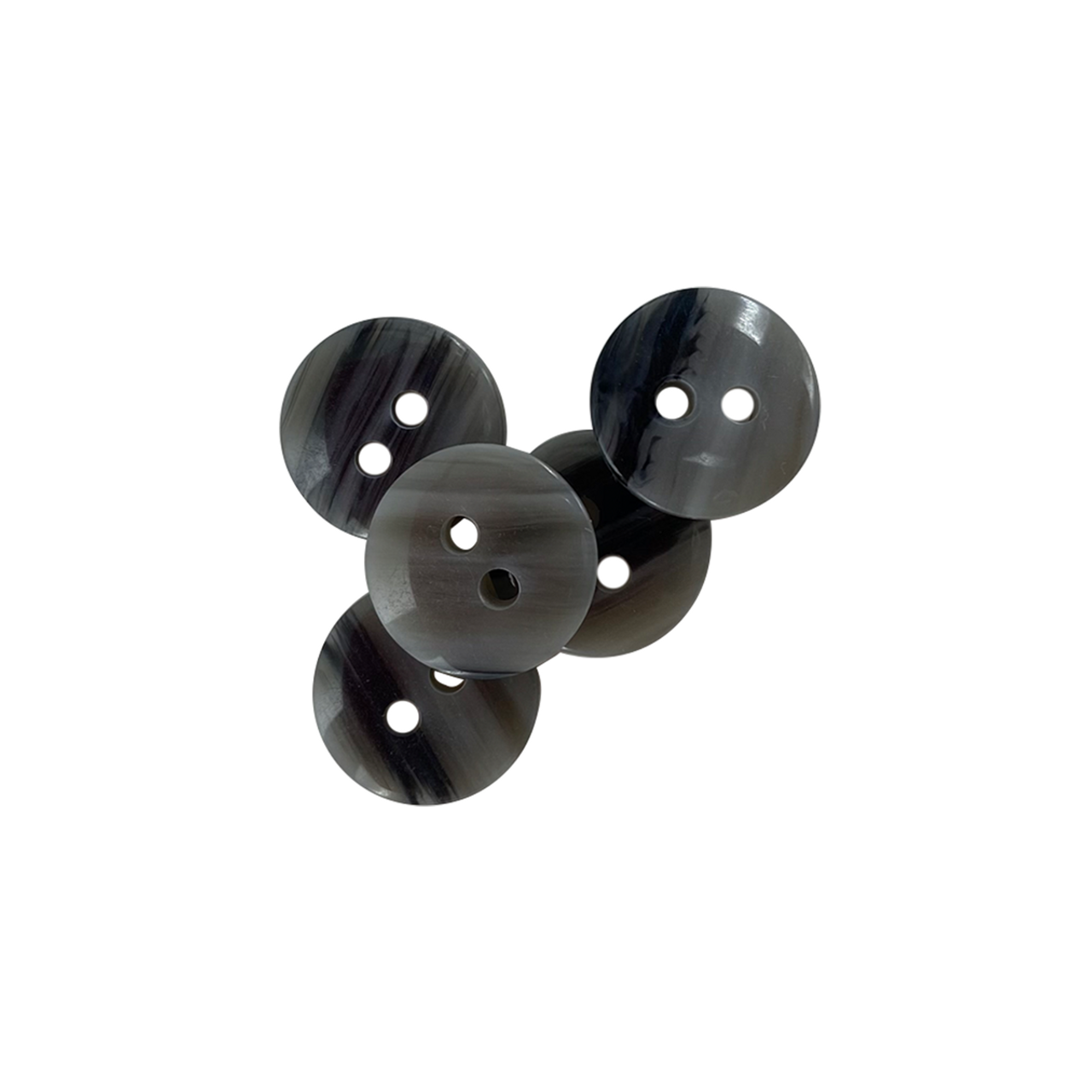 Round 2-Hole Plastic Buttons, Grey - (Pack of 10)