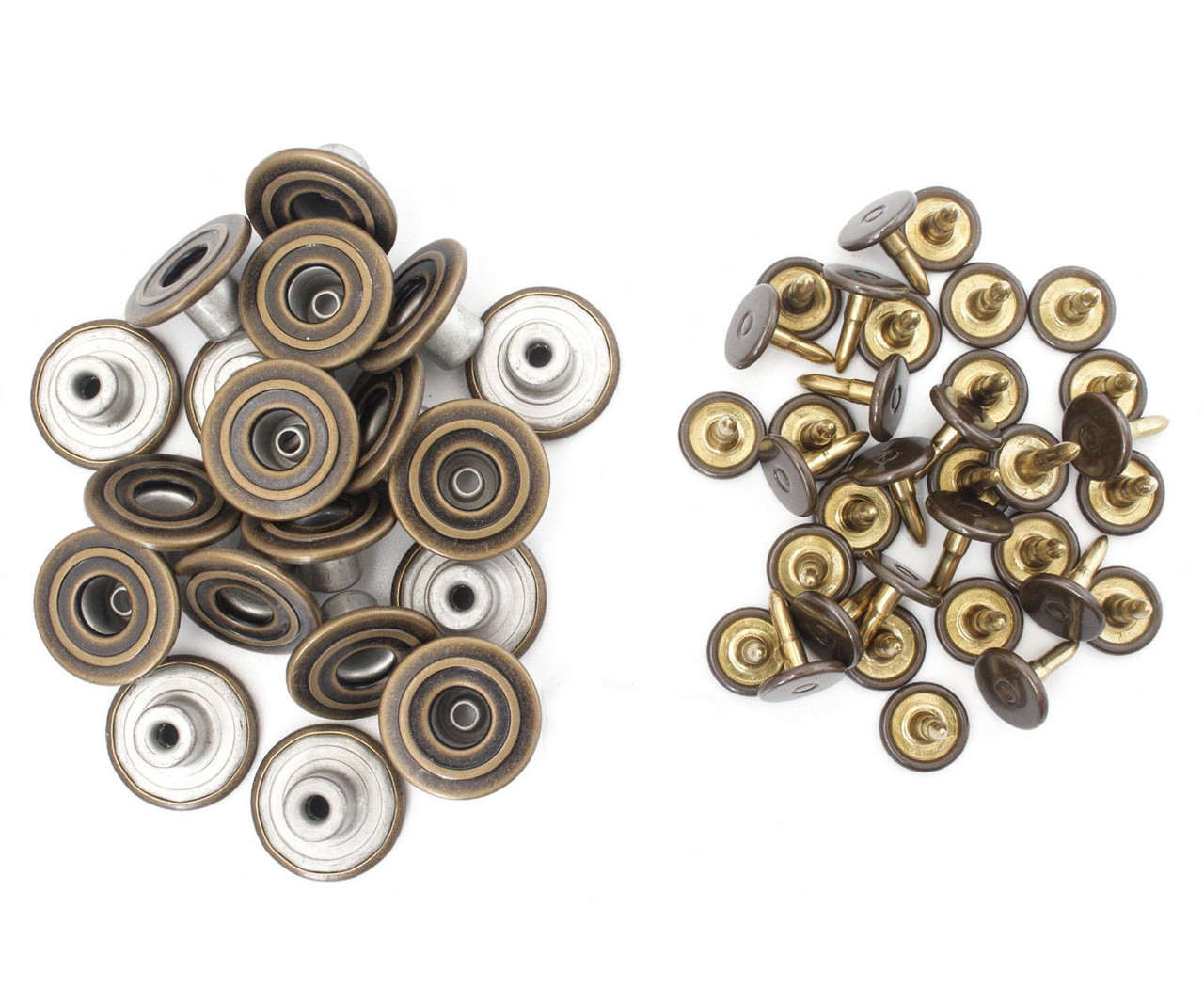 17mm Bronze Jeans Buttons Replacement Fixing Fasteners With Back