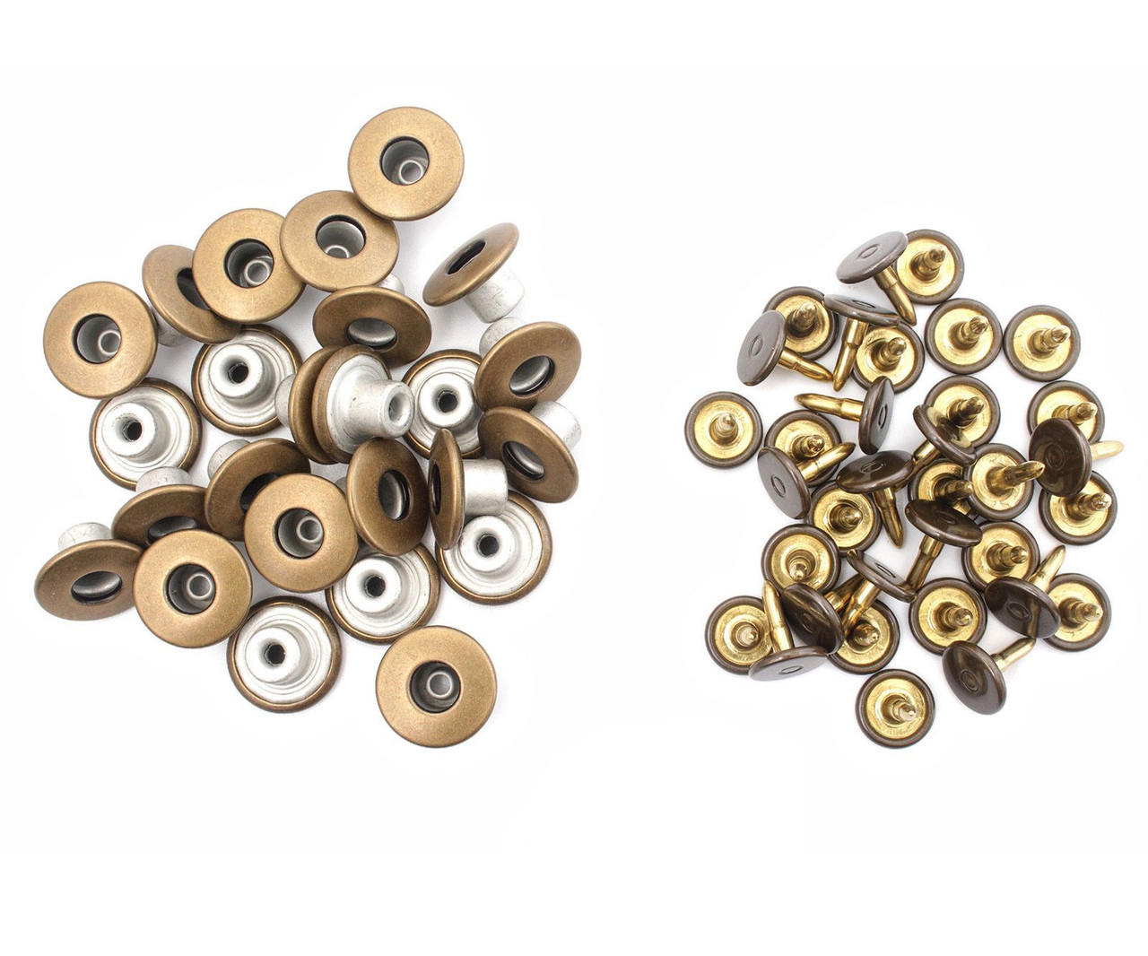 Trimming Shop 14mm Brass Jeans Buttons in Bronze and Pins with Fixing