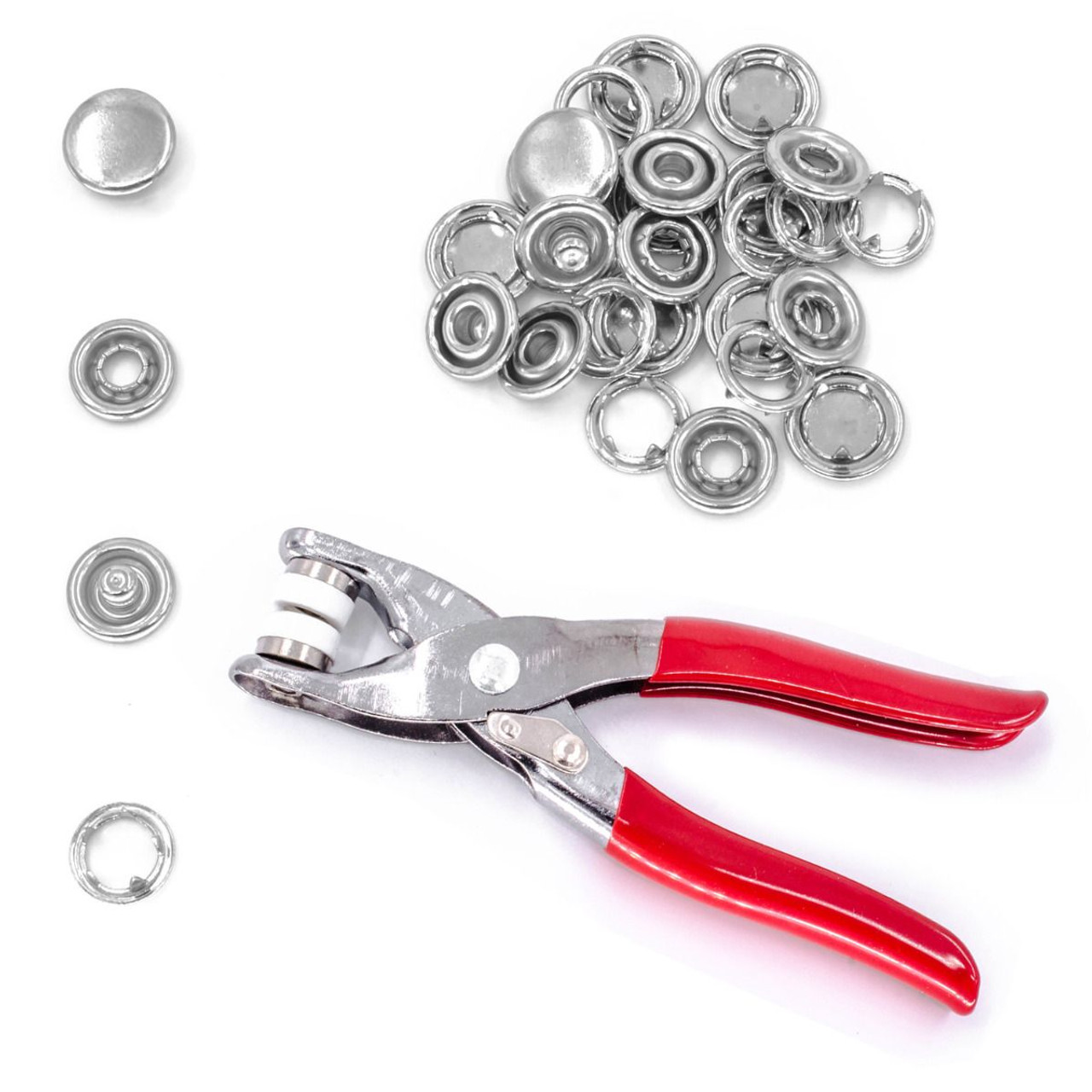 100pcs Jersey Cap Snap Poppers with Fixing Pliers