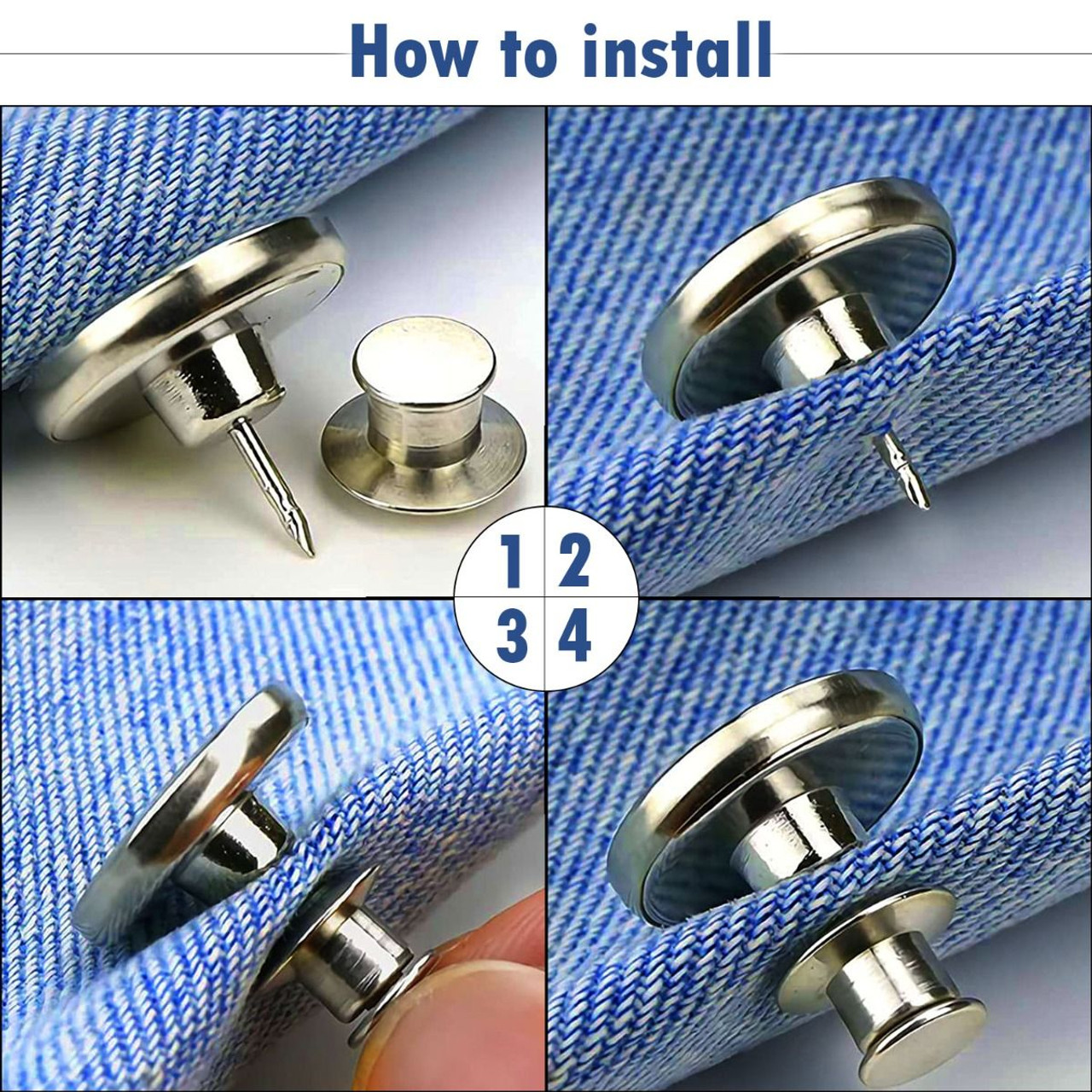 17mm No-Sew Jean Button Replacements - Bronze