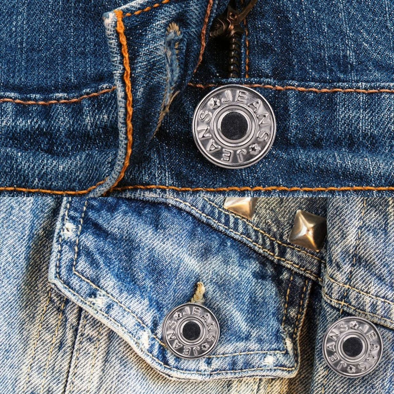 17mm No-Sew Jeans Replacement Jean Buttons - Silver - Trimming Shop