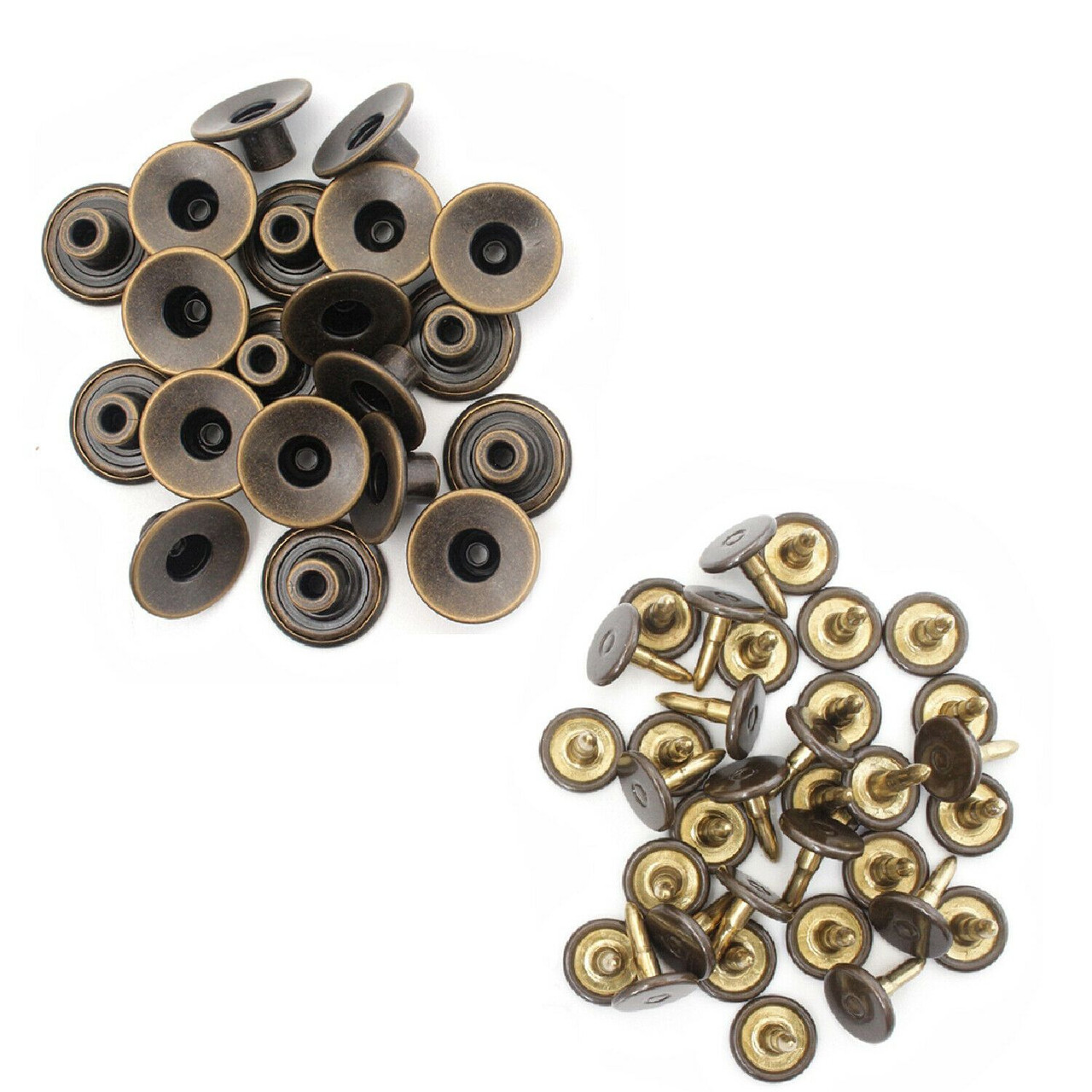17mm Bronze Open Top Jeans Buttons with Pins - 10pcs