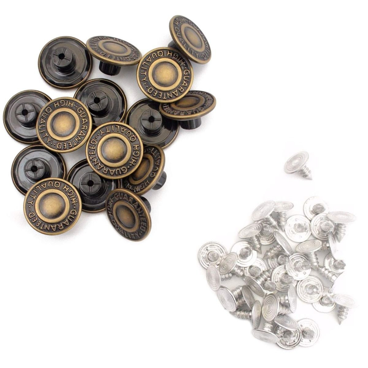Kit 10 Bottoni Per Jeans In Ottone 17mm Bronzo Con Attrezzo Di Fissaggio A Mano – Bottoni Non Cuciti Per Denim, Giacche, Pantaloncini – Antiruggine E Facili Da Installare - 4
