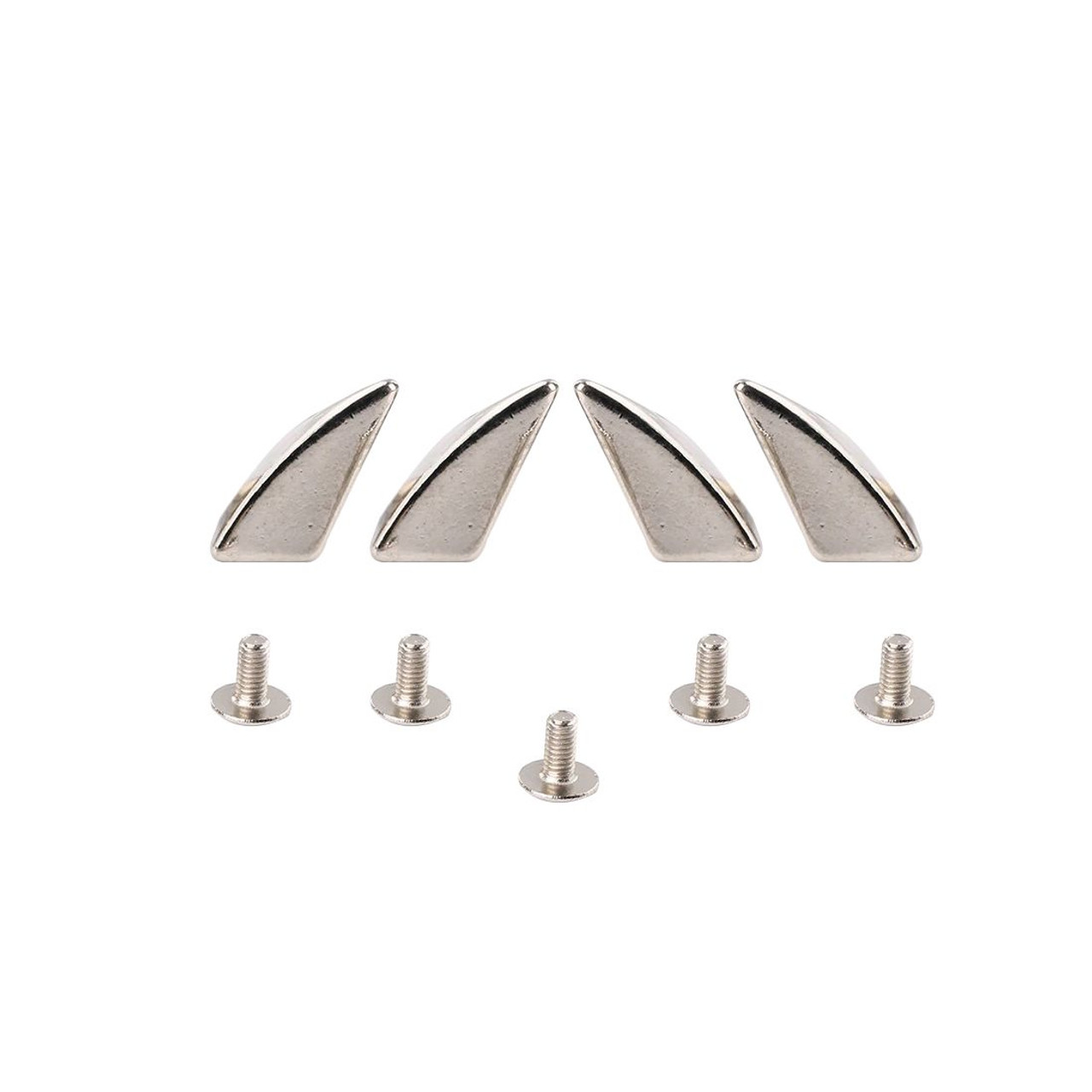 Metal Dragon Claw Cone Spike Studs with Back Screws - Silver (Pack