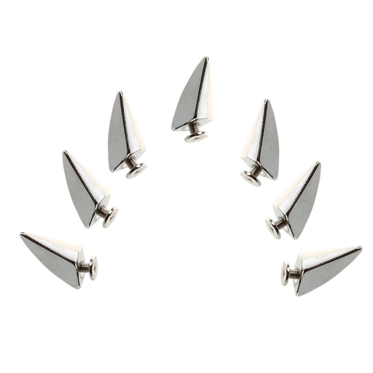 Metal Dragon Claw Cone Spike Studs with Back Screws, Silver - 10pcs