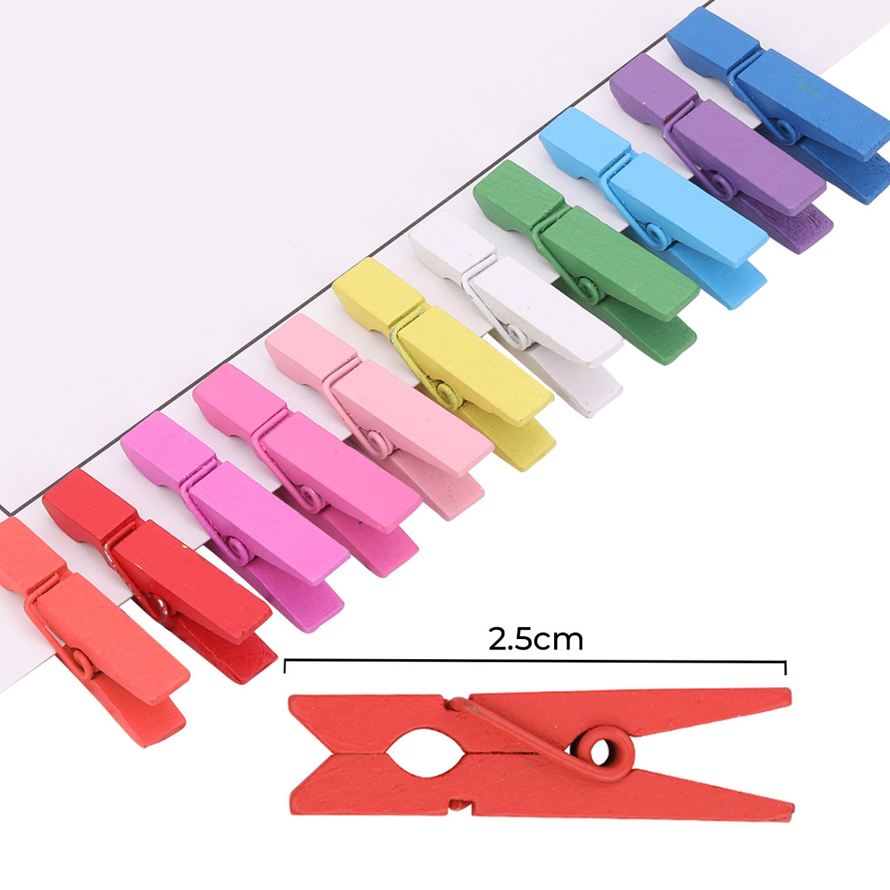 200Pcs Mini DIY Wooden Clothes Photo Paper Pegs Clothespin Cards