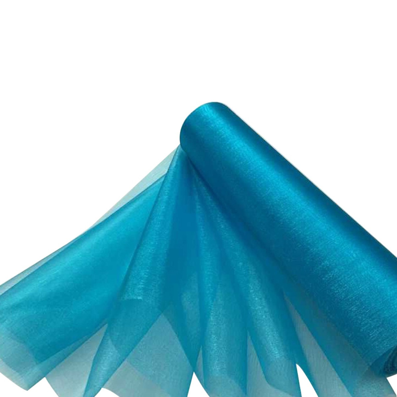 25m x 29cm Organza Sheer Roll - Turquoise - Event Decor Shop