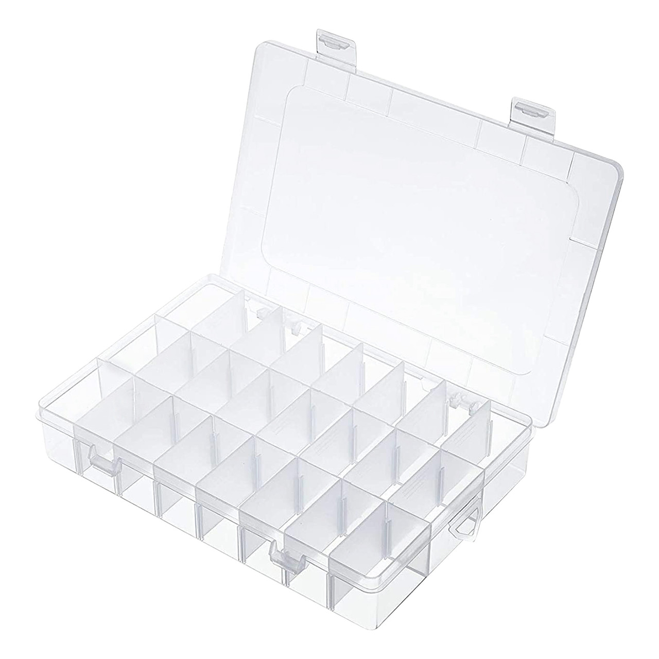 Clear Plastic Storage Boxes With Lid 15 Grid Adjustable Storage Box With  Compartments for Craft Storage, Beads, Button, Jewelry Earring Ring 