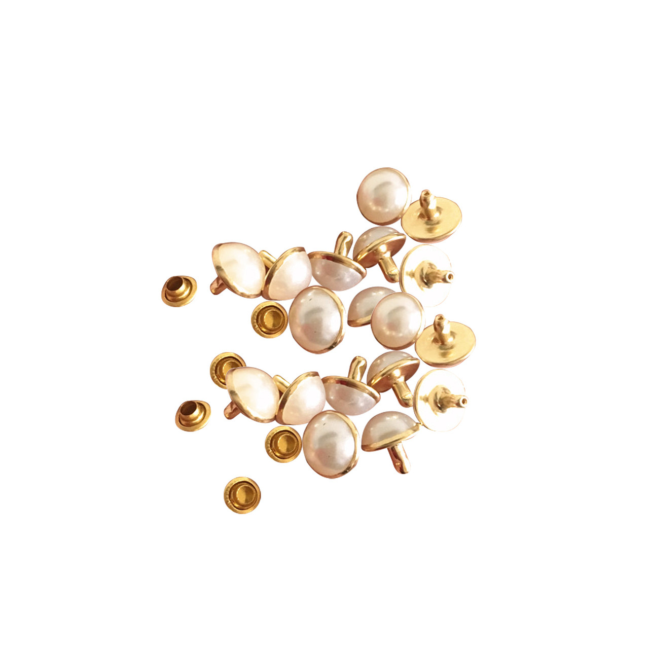 Pearl Studs Brass Leather Rivets