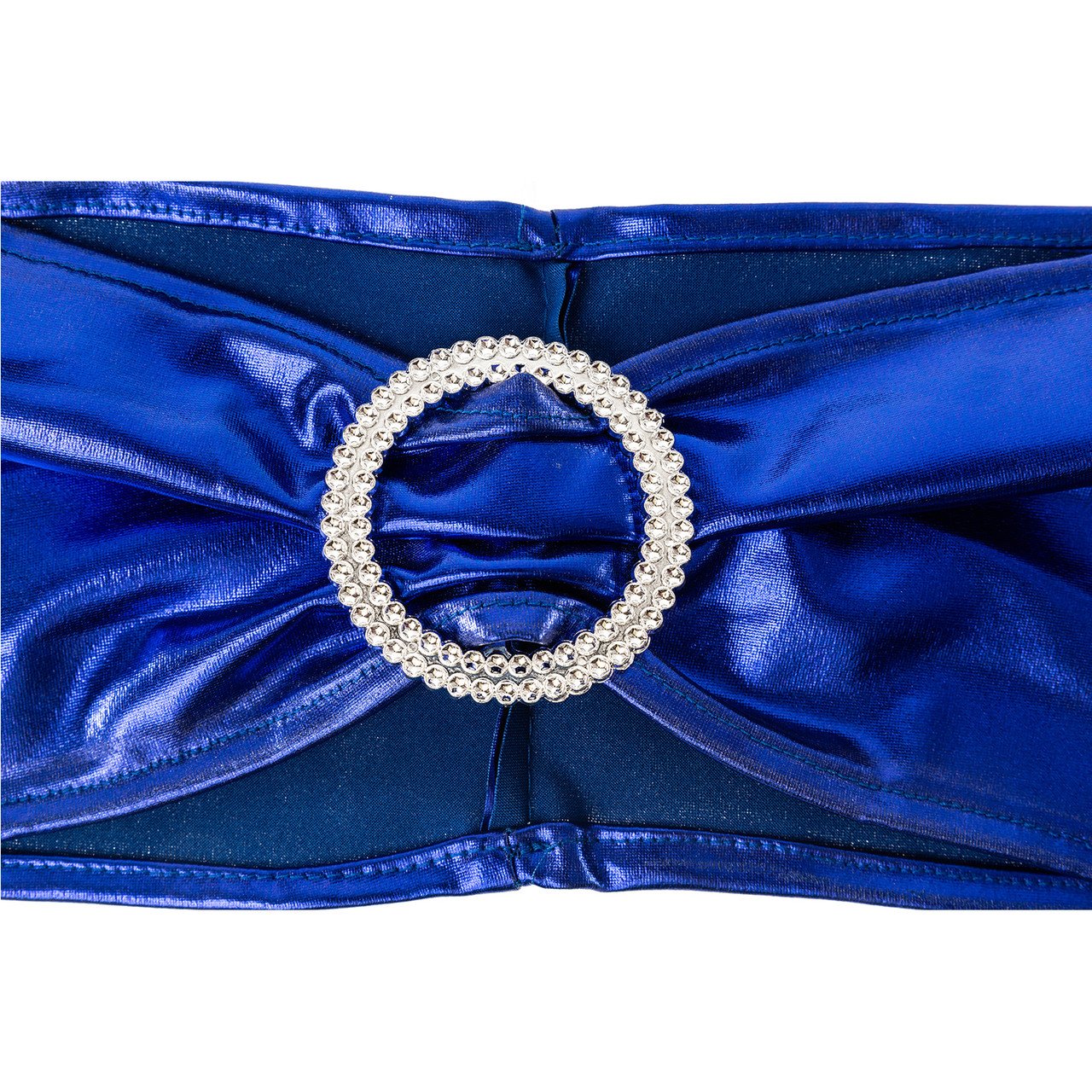 Silver Round Slider Buckle with Rhinestone