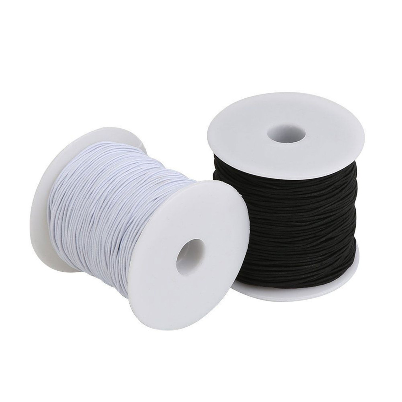 200m Elastic Band Sewing Thread for Shirring - Black & White