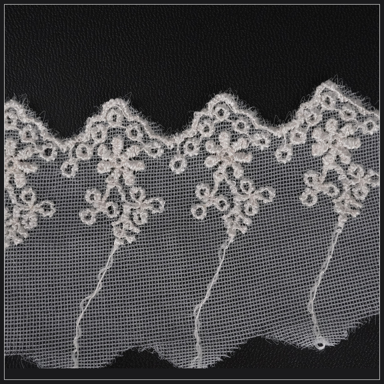 60mm Ivory Flower Pattern Embroidery Lace