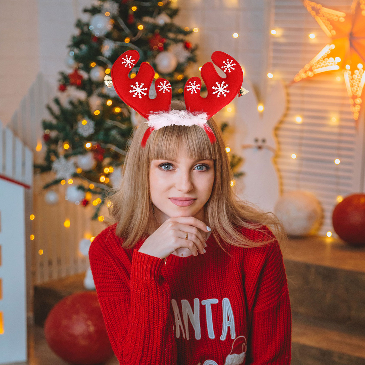 Reindeer Antlers Headband - Red