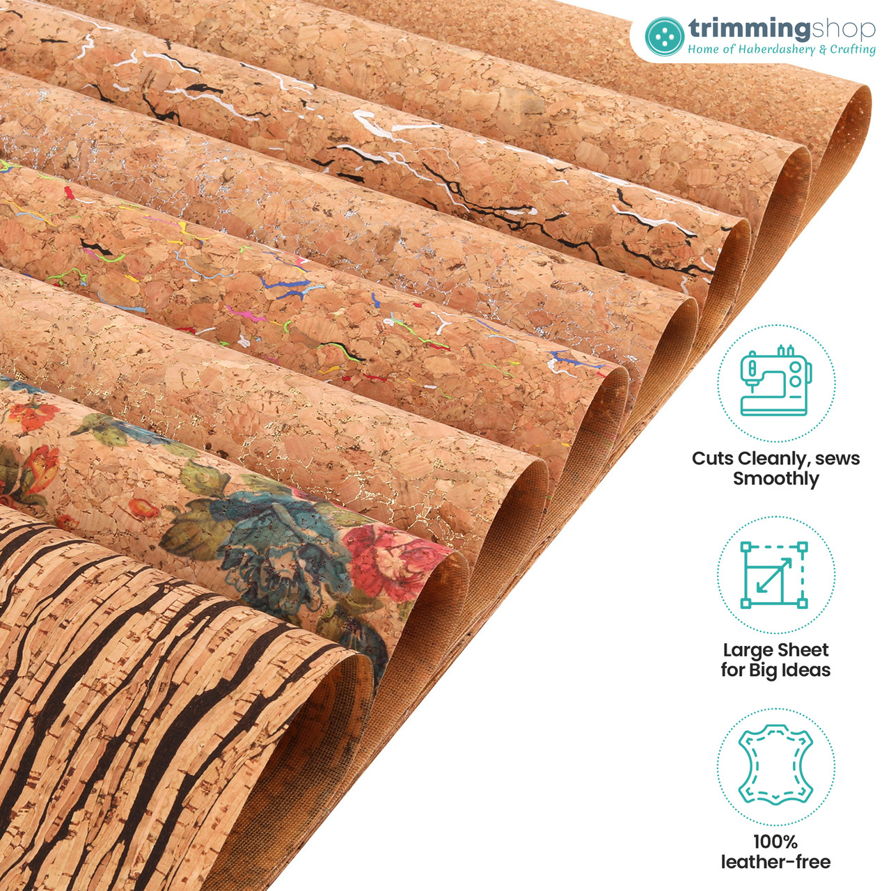 Lightweight 180gsm Cork Fabric Roll
