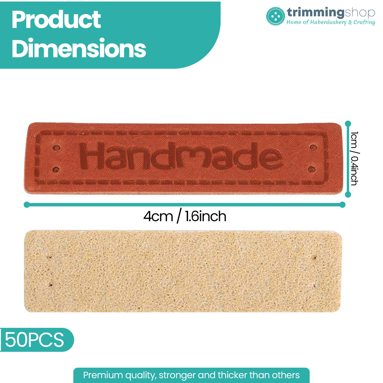 Brown Faux Leather Tags – 4cm Handmade Labels