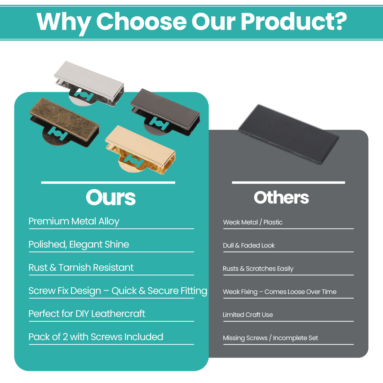 Rectangular Magnetic Edge Plate Covers - Set of 2