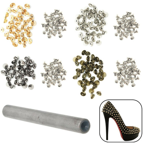 Brass Cone Shaped Studs with Hand Tool - 100pcs