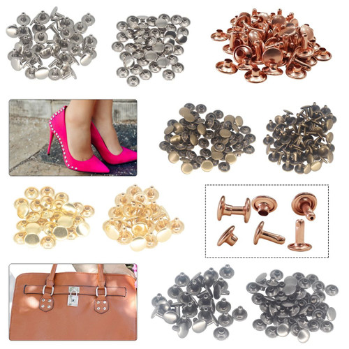 Trimming Shop Magnetic Clasp Snap Fastener Button Double Rivet Closures  (18mm, Rose Gold, 10pcs)