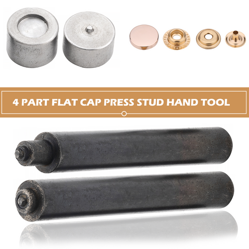 4-Part Flat Cap Press Studs Fixing Hand Tool Set