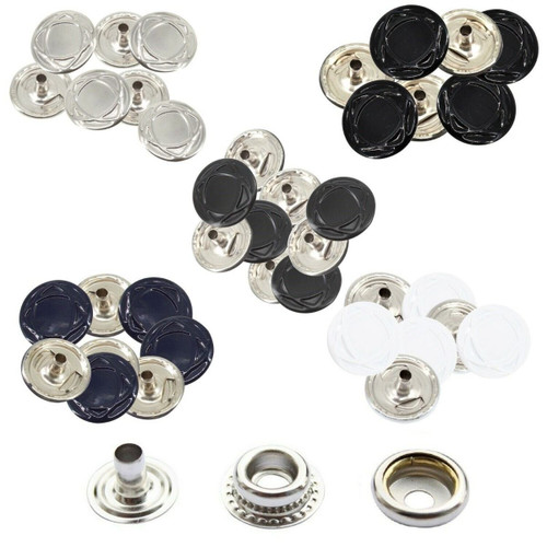 15mm 4-Part Press Studs - Small (10 Sets)