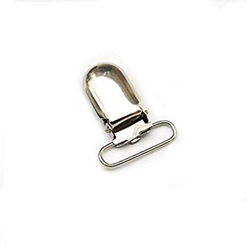 25mm Silver Snap Clip-On Holders with Ring - (Pack of 10)