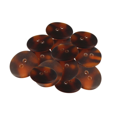 Round Plastic Buttons, Tan Brown - (Pack of 10)