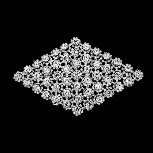 Sew-On Diamante Motif, Silver, 160mm x 100mm