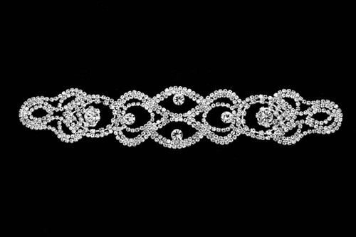 Sew-On Diamante Motif, Silver, 225mm x 50mm