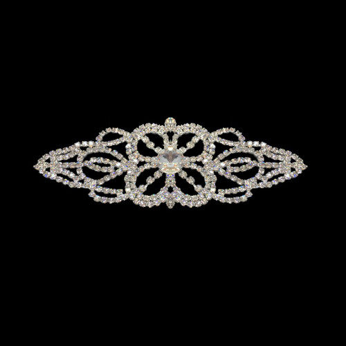 Sew-On Diamante Motif, Silver, 140mm x 50mm